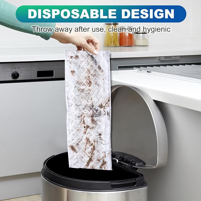 Disposable Mop Replacement Pad, Microfiber Cleaneing Pads for All 16-18'' Hook Loop System Flat Mop, Heavy-Duty Sweeping Cleaner Pads for Multi-Surface Hardwood