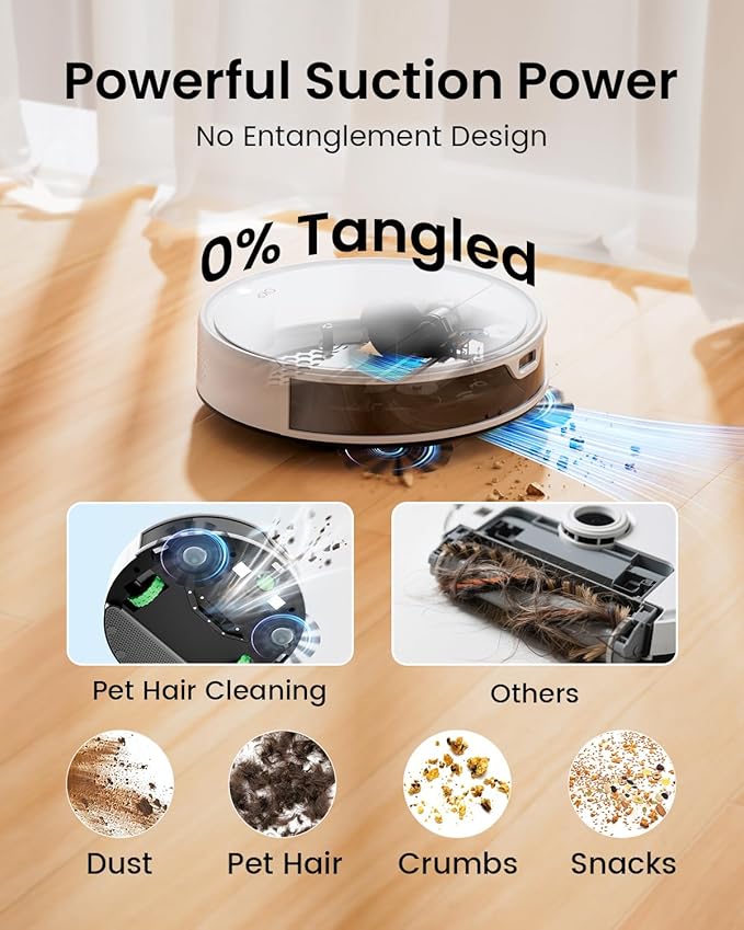 OKP K5 Ultra Robot Vacuum and Mop Combo,2.9 inch Small Robot Vacuum with ToF LiDAR Navigation,170Min Runtime,PSD Obstacle Avoidance,Automatic Charging,WiFi/App/Alexa Control, for Pet Hair and Home