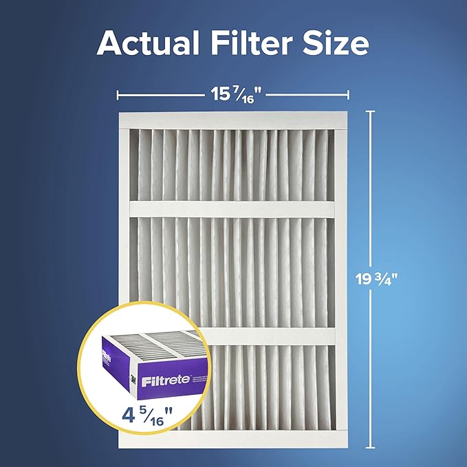 Filtrete 16x20x4 AC Furnace Air Filter, MPR 1550, MERV 12, Fits Lennox & Honeywell, Allergen, Electrostatic Air Cleaning Filter, 2-Pack (Actual Size 15.88x19.88x4.31 in)