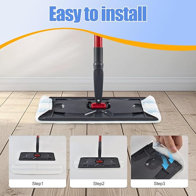 5 Pack Replacement Mop Pads Compatible with OCedar H2prO Flat Mop System,Microfiber Mop Pads Replacements for O Cedar H2prO,Washable and Reusable H2prO Mop Refills for Hard Floor Deep Cleaning