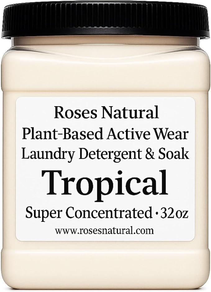 Active Wear Laundry Detergent & Soak – Plant-Based Odor-Removing Detergent for Workout Clothes – Tropical Burst Scent, Super Concentrated Powder