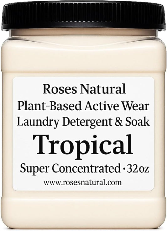 Active Wear Laundry Detergent & Soak – Plant-Based Odor-Removing Detergent for Workout Clothes – Tropical Burst Scent, Super Concentrated Powder