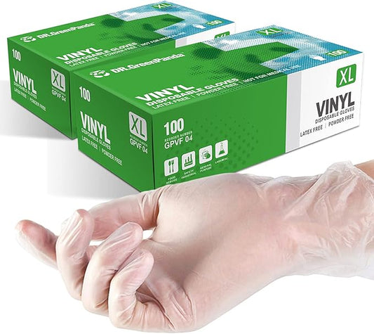 Clear Vinyl Gloves Latex Free & Powder Free - Food Safe Disposable Gloves for Cooking Cleaning - Comfort Fit