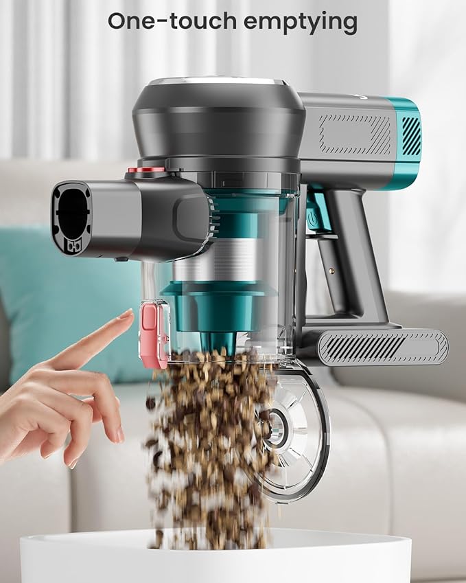 Cordless Vacuum Cleaner, 580W 50KPa Stick Vacuum, Up to 65 Minutes, Self-Standing Cordless Vacuum with OLED Display and Anti-Tangle Brush Roll for Home, Carpets, Hard Floors and Pet Hair