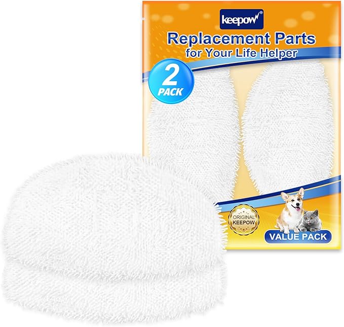 KEEPOW 1940 Steam Mop Pads 2 Pack for Powerfresh 1940 1544 1440 Series Floor Steamer Hard Floor Cleaner Microfiber Rags Replacement Parts