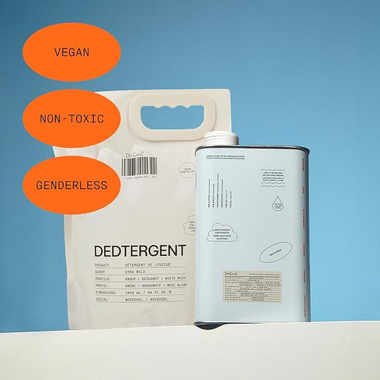 DedCool Liquid Laundry Dedtergent | Xtra Milk | Luxurious Fragrance Detergent | Removes Stains | Infused with Natural Essential Oils | Non-Toxic | 120 Washes | 64 Fl. Oz.
