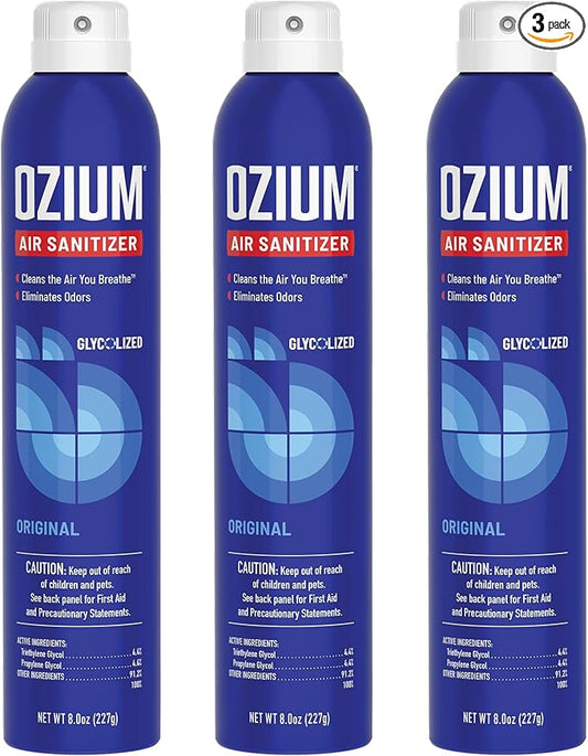 Ozium® 8 Oz. Air Sanitizer & Odor Eliminator for Homes, Cars, Offices and More, Original Scent - 3 Pack
