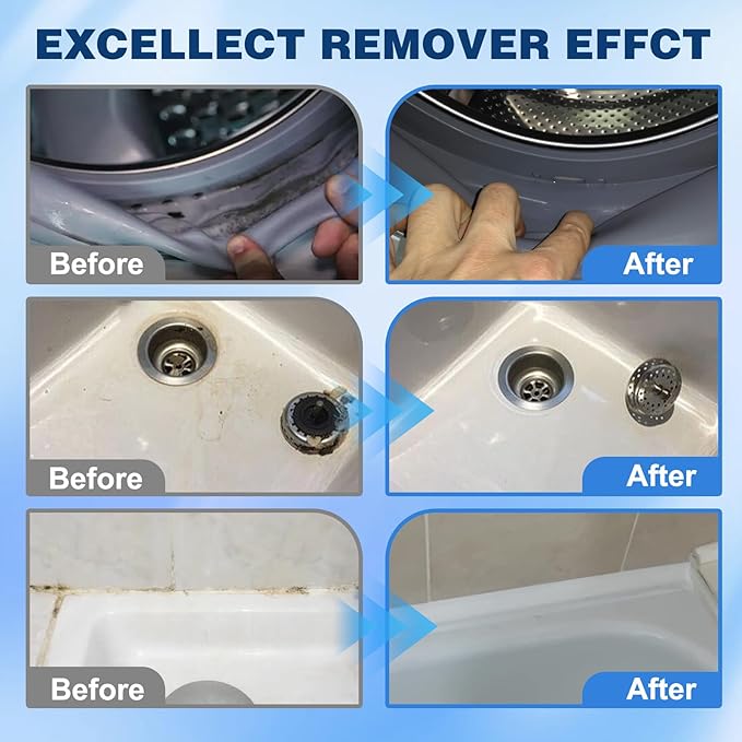 Home Stain Cleaner Gel,Mold Stain Remover,All-Purpose Gel with Brush Deep Cleaning gel for Tile Gaps, Washing Machine Seals, Fridge Rubber, Wall & Shower Stains