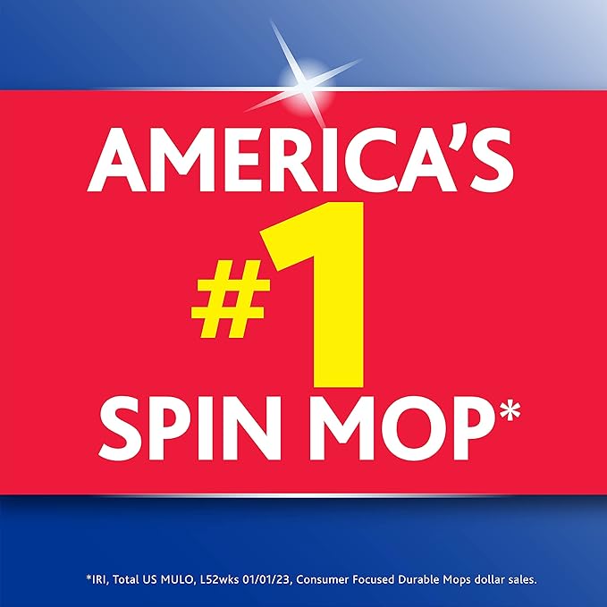 O-Cedar EasyWring Microfiber Spin Mop & Bucket Floor Cleaning System + 2 Extra Refills, Red/Gray