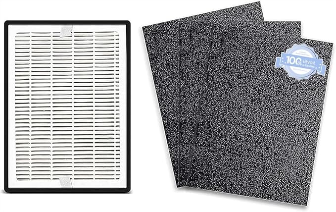 LEVOIT LV-H126 Air Purifier Replacement Filter, Genuine LV-H126-RF Air Filters, 3 Extra Pre-Filters, High-Efficiency Activated Carbon for Removal of Smoke, Odor, Allergens, Pollen, Black