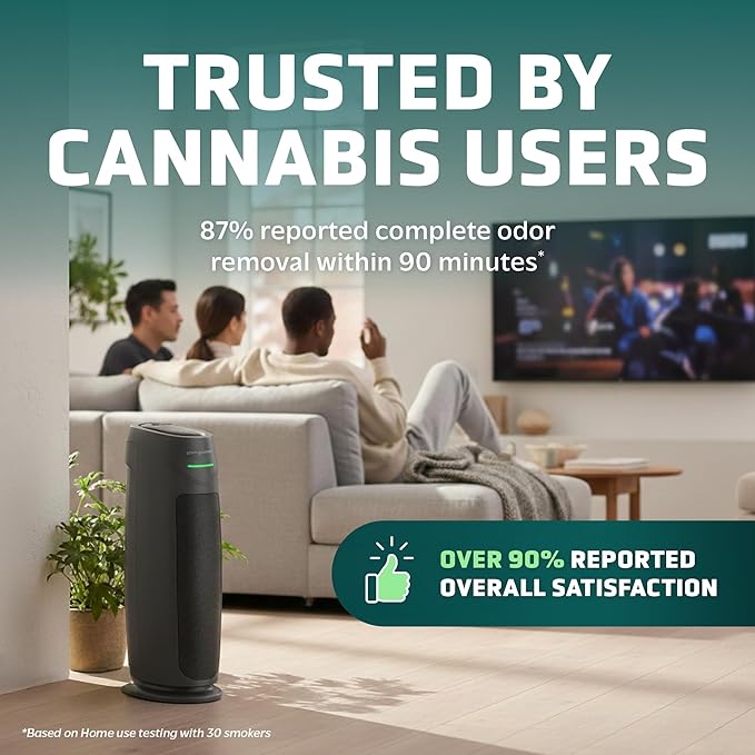 GermGuardian Cannabis Smoke Filter B, Genuine Air Purifier Replacement Filter, Designed to Capture Cannabis Smoke, Odors & Gases, fits AC4825, AC4300, AC4880 models, FLT420B