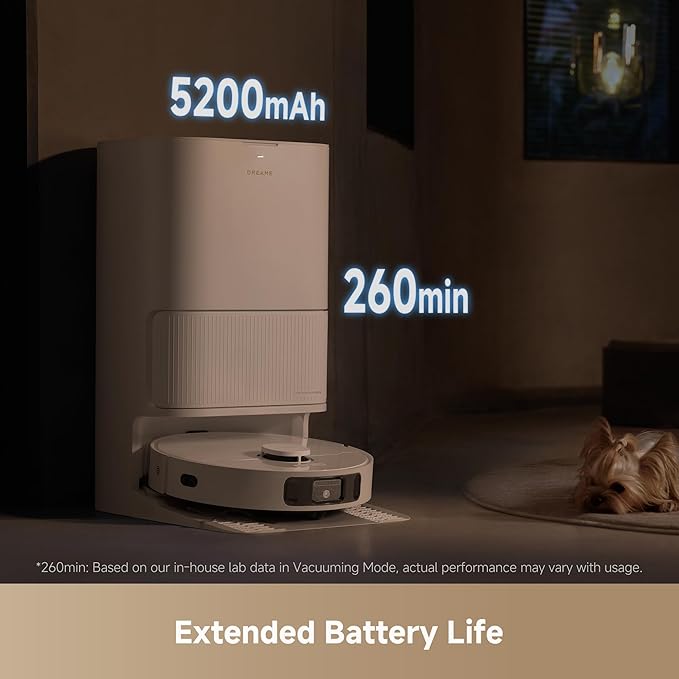 DREAME L40s Ultra CE Robot Vacuum and Mop Combo with Self-Emptying Dock, 13,000Pa Suction, Mop Self-Cleaning and Auto-Raising, Ultrasonic Carpet Sensing, Ideal for Pet Hair, Carpet and Hard Floors