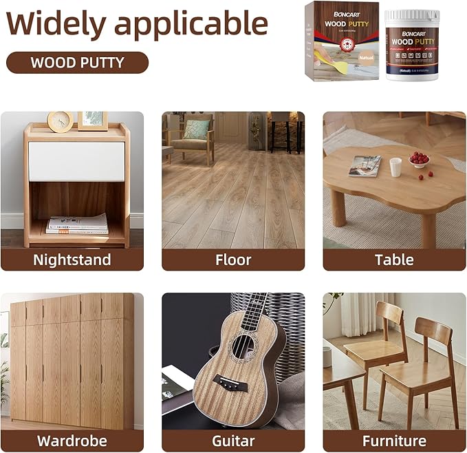 Wood Filler,Wood Putty,Wood Filler Paintable,Wood Repair Putty Stainable,9.87 Ounce Natual Wood Filler,Wood Furniture Repair Kit,Quickly Repair Any Broken and defective Wooden Furniture