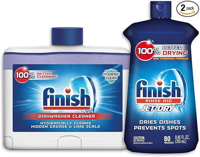 Finish Jet-Dry Rinse Aid, Dishwasher Rinse Agent & Drying Agent, 8.45 Fl Oz Dual Action Dishwasher Cleaner: Fight Grease & Limescale, Fresh, 8.45oz