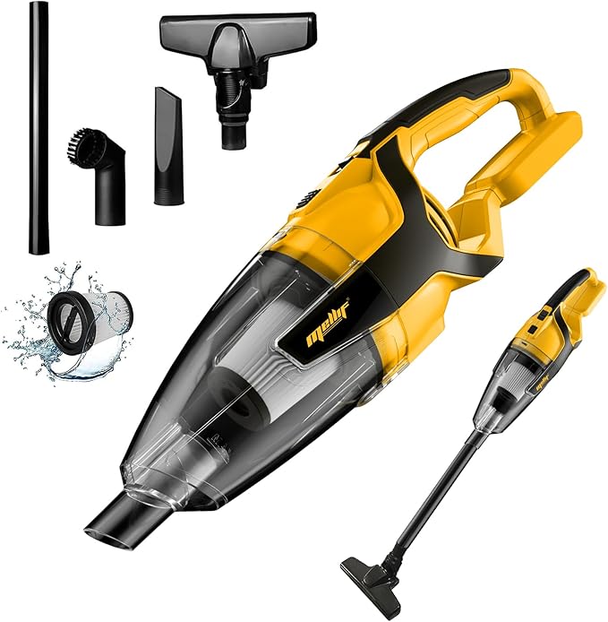 Mellif Cordless Vacuum Cleaner Compatible with Dewalt 20V Max Battery(Tool Only), 120W Handheld Car Vacuum, 8000PA Portable Electric Power Stick Vacuum for Hardwood Floor Carpet Pet Hair Cleaning