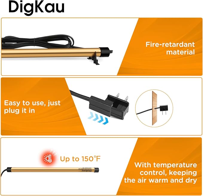 Gun Safe Dehumidifier Rod - High Power, Easy Installation Plug-in Dehumidifier, Superior Moisture, Keep Dry for Gun Safes,Cabinets, Closets (12in)