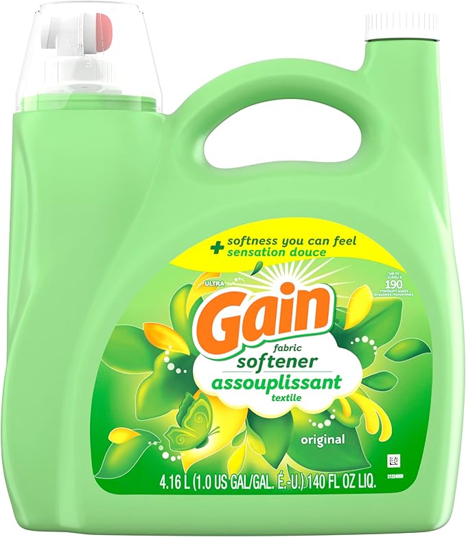 Gain Liquid Fabric Softener, Original Scent, 140 FL OZ LIQ., 190 Loads, Smooth Touch - softness you can feel