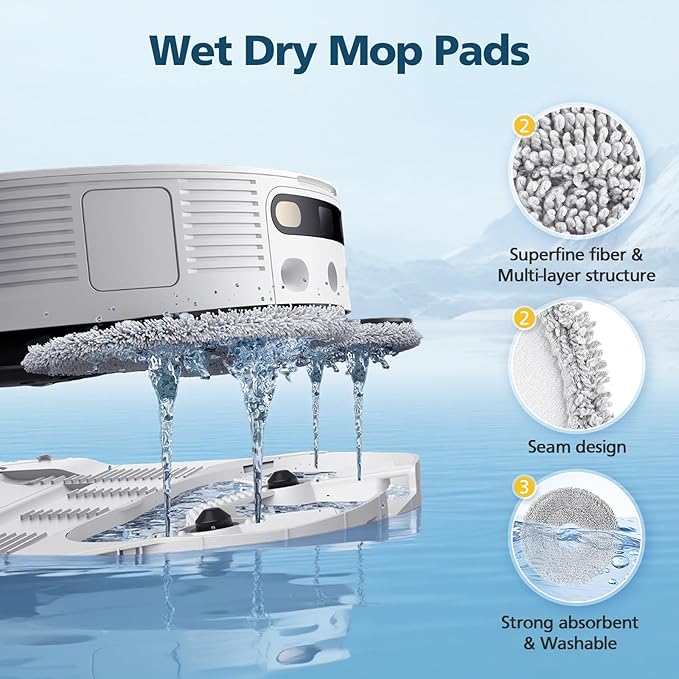 Accessories for Dreame L40 Ultra / X40 Ultra / X40 Master, and for MOVA P10 / P50 Pro Ultra Robot Vacuum, 2*Rubber Main Brushes, 4*Dust Bags, 6*Mop Pads, 4*Filters, 6*Side Brushes