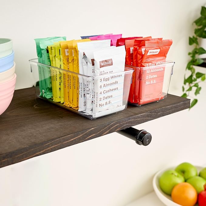 iDesign Plastic Drawer Organizer for Kitchen, Bathroom, and Desk Drawers, Set of 6, Clear