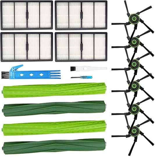 Replacement Parts Fit for iRobot Roomba s9 (9150) s9+ (9550) s Series Wi-Fi Connected Robot Vacuum Kits (2 Rubber Brushes, 4 Filters, 6 Side Brushes)