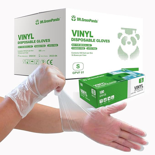 Clear Vinyl Gloves Latex Free & Powder Free - Food Safe Disposable Gloves for Cooking Cleaning - Comfort Fit