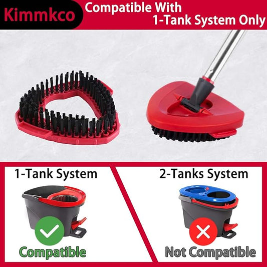 2 Pack Spin Mop Replace Head Base Scrub Brush Mop Head Compatible with O Cedar EasyWring 1 Tank System, Floor Scrubber, Hard Bristle Cleaning Brush for Kitchen Bathroom Tile Hard Floor