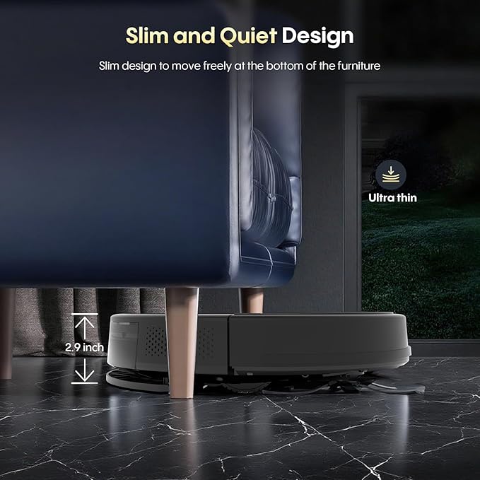 Bagotte Robot Vacuum and Mop Combo, 3-in-1 Robotic Vacuum Cleaner, 5000Pa Strong Suction with Auto Recharging,Tangle Free, Timing Function, App/WiFi/Voice/Remote for Hard Floor and Pet Hair