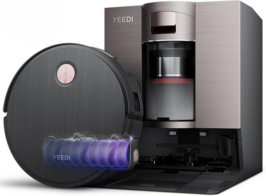 Yeedi S20 Infinity Robot Vacuum&Mop with 19,500Pa Blast Suction, PowerBoost Charging, OZMO Roller 2.0 Self-Washing, Bagless OmniCyclone Station with Hot Mop Washing&Heat Drying, AIVI 3D Navigation