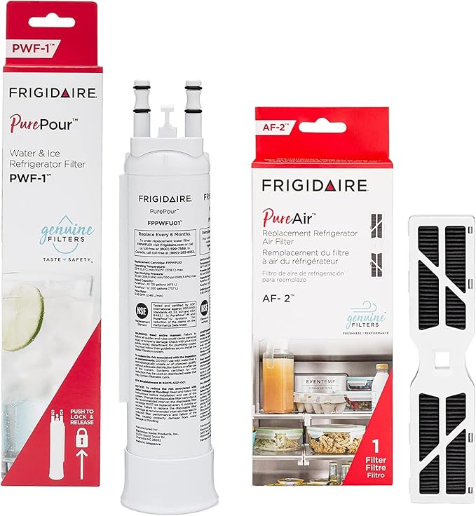 Frigidaire PurePour® PWF-1 (FPPWFU01) & PureAir® AF-2 (FRGPAAF2) Water & Air Filter Combo Kit,(Pack of 6)
