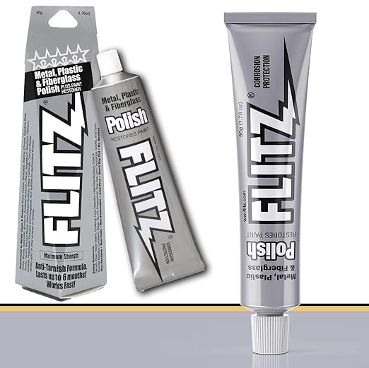 Flitz Multi-Purpose Metal Polish Paste - 1.76oz Tube of USA-Made Chrome Polish - Works on Stainless Steel, Aluminum, Plastic, Jewelry and Cars - Non-Abrasive Cleaner & Rust Remover (80 Pack)