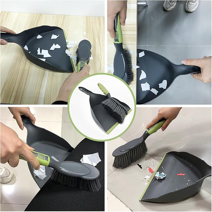 Dust pan Broom Dustpan Brush - Dust Pans with Brush, Dustpan and Brush Set, Handheld Broom and Dustpan Set are Used to Clean Kitchens, Floors, Tables, and Animal Cages.