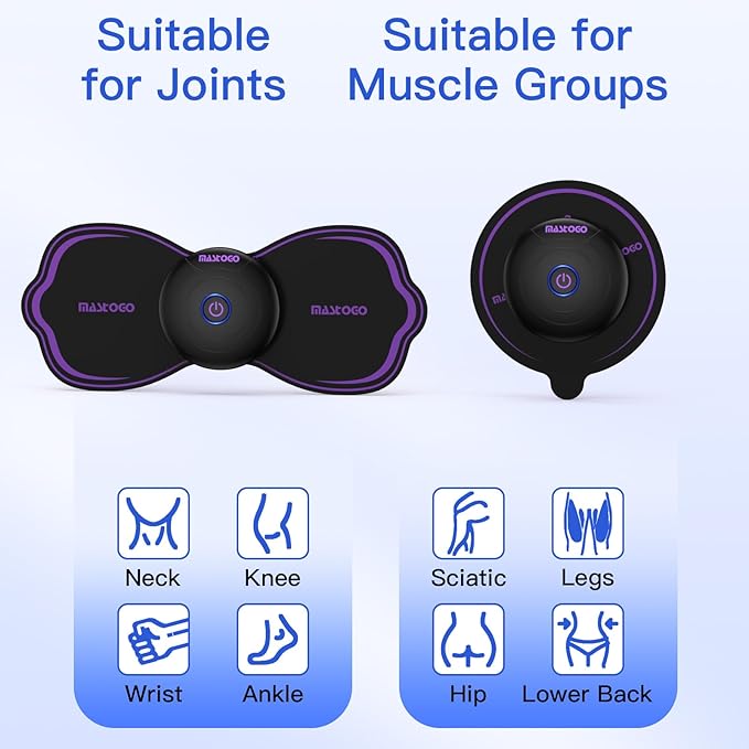 Wireless TENS Unit Electrode Pads Combo Set – 8-Pack Multi-Size Replacement Pads for Wireless TENS Units, Reusable with 3.5mm Snap Connectors (Please Check Electrode Pad Sizes Before Purchase)