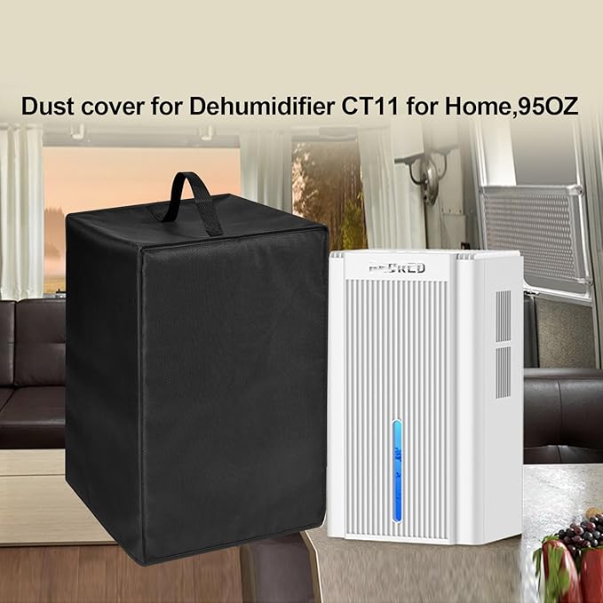 Dehumidifier Dust Cover Heavy Duty 600D Nylon Antistatic Waterproof Convenient Protective Case for Compatible with Dehumidifier CT11 for Home,95OZ (Black)