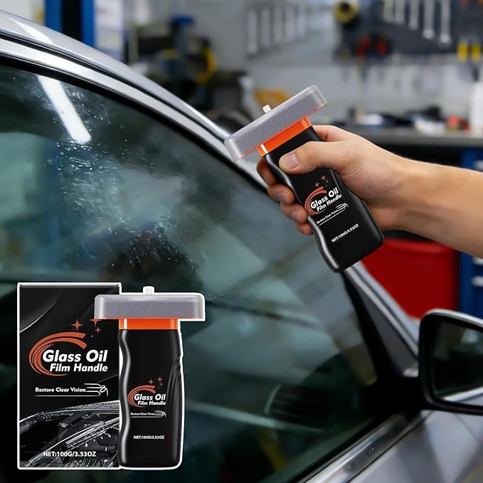 Window Cleaner Tool, 100g Oil Film Removal Brush, Anti-Fog Deep Cleaning Cream for Windshield, Mirror, Safety Rain Driving, Vehicle, Truck, SUV, Auto