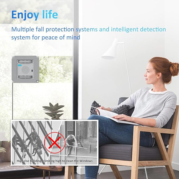 Mamibot W120-DP Robot Window Cleaner for High-Rise Glass - 3200Pa Strong Suction, Multiple Cleaning Modes,4 Water Spray Nozzles,Edge Detection Technology,App&Remote Control(Blue)