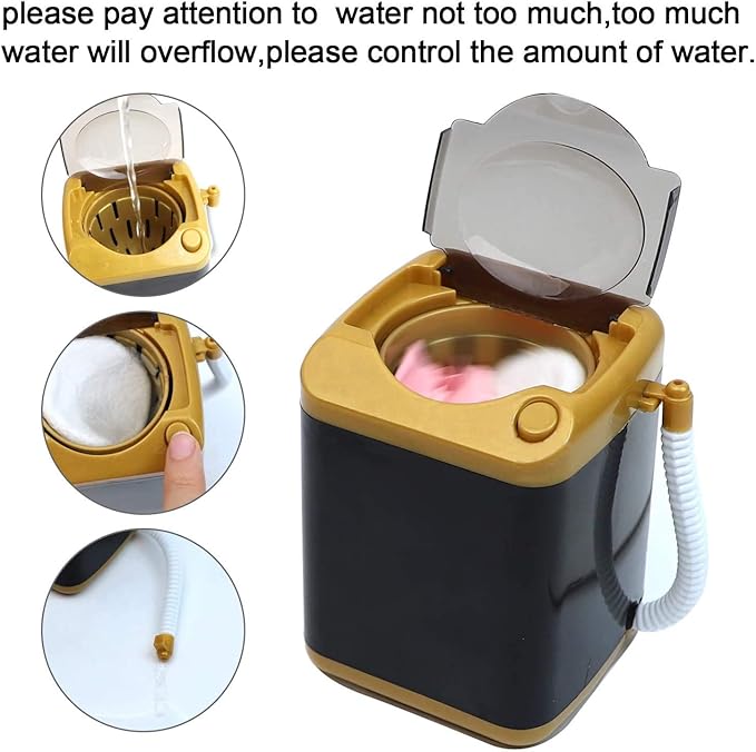 AUEAR, Makeup Brush Sponge Washing Machine Cleaner Device Plastic Automatic Cleaning (Black, Comes with Bucket)