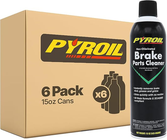Non-Chlorinated Brake Parts Cleaner, No VOC (50 State Formula), Instantly Removes Brake Dust, Grease & Grime, Quick Drying, 15 Oz (Pack of 6)
