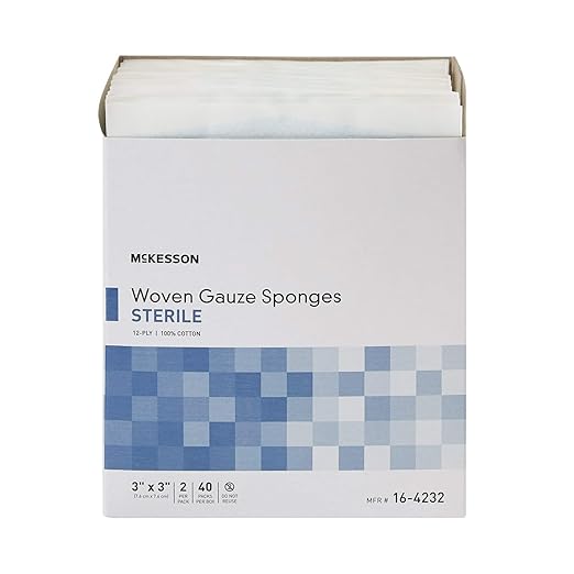 McKesson Woven Gauze Sponges, Sterile, 12-Ply, 100% Cotton, 3 in x 3 in, 40 per Pack, 30 Packs, 1200 Total