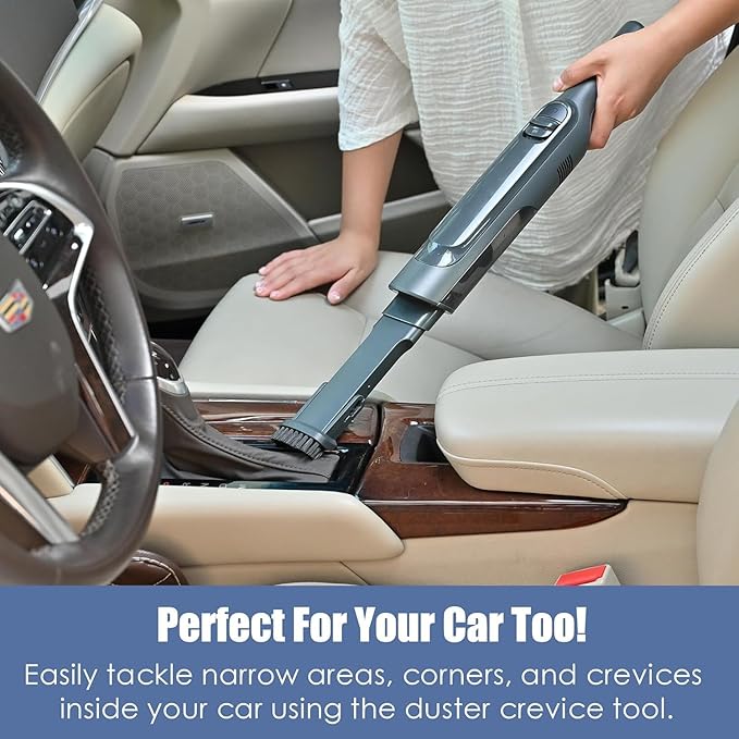 Handheld Vacuum Cordless, Super Lightweight 1.4lb with Powerful Suction, Charging Dock, Single Touch Empty and Detachable Dust Cup, Portable Mini Car Vac for Home Pet Car