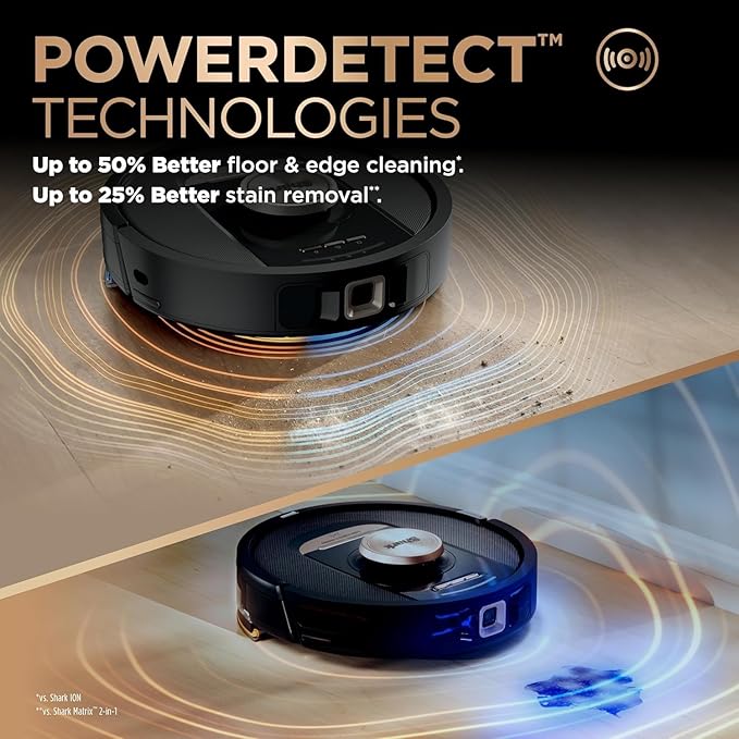 Shark Robot Vacuum & Mop Combo, PowerDetect NeverTouch Pro, Self-Emptying, Self-Refill with Self-Clean Pad Wash & Dry, 60-Day Capacity, 30-Day Refill Tank, RV2820ZE (Renewed)