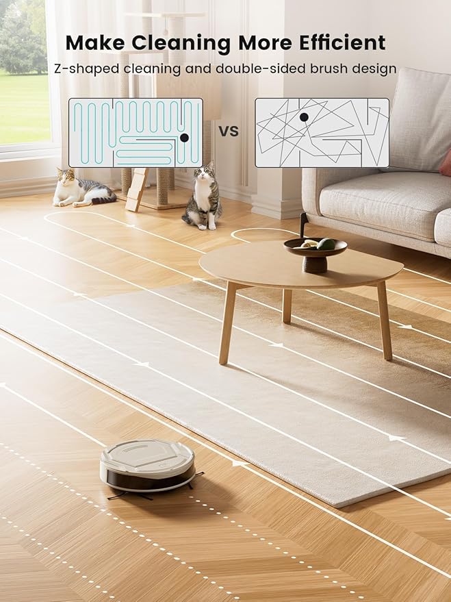 Lefant M210 Pro Robot Vacuum, Strong 4000Pa Suction, 200 Min Runtime, Super Slim Thin, Low Noise, Self-Charging, Wi-Fi/App/Alexa Control, Ideal for Pet Hair & Hard Floors