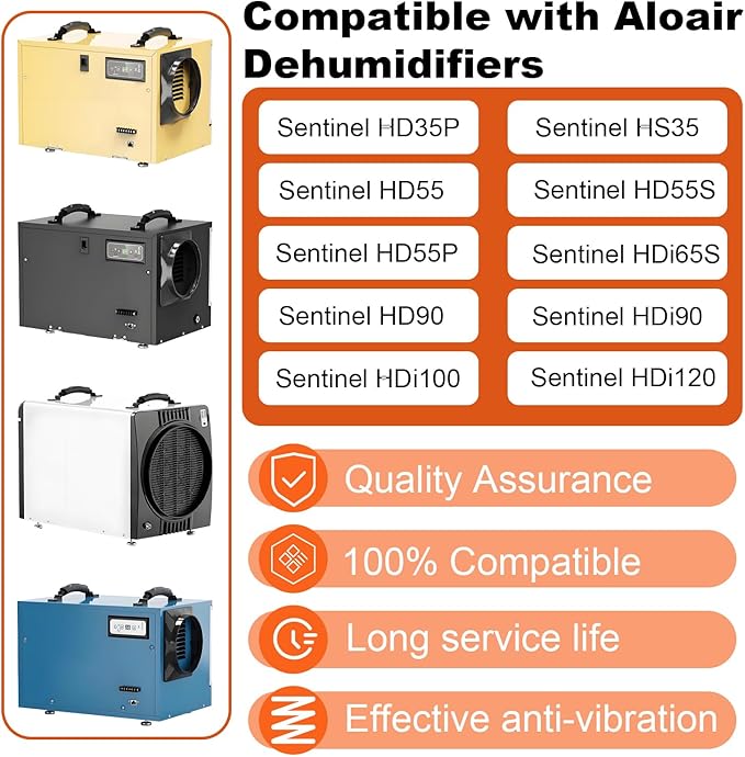 Dehumidifier Hanging Kit Replacement for Aloair Crawl Space & Basement Dehumidifiers Sentinel HD35P, HS35, HD55, HD55S, HD55P, HDi65S, HD90 & HDi90. Helps Reduce Dehumidifier Noise and Vibration