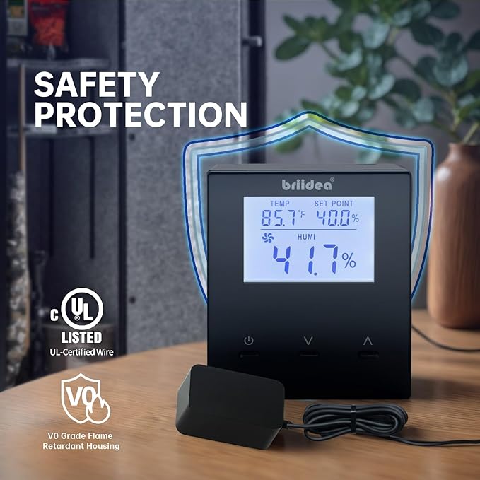 Briidea Smart Gun Safe Dehumidifier with Real-Time Humidity & Temperature Display, Protects Your Valuables from Moisture and Corrosion, Perfect for Safes up to 300 Cubic Feet
