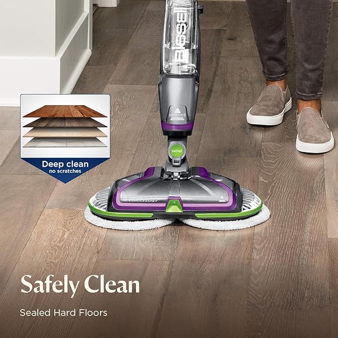 BISSELL® Spinwave Cordless Pet Hard Floor Spin Mop Cleaner 18V with washable mop pads for sealed hard floors, 23157