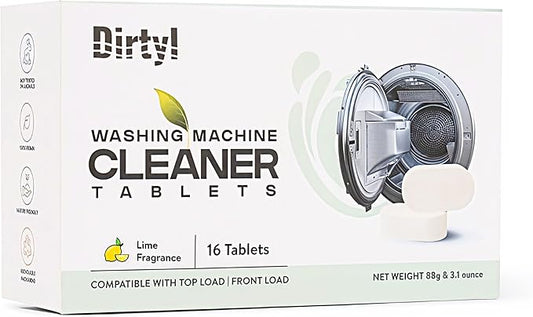 Washing Machine Cleaning Tablets 16 Count (Lemon). Deep Cleaning Descaler For Front & Top Load Machines. Removes Odor, Dirt & Limescale From Drum & Rubber Tub Sealing. Pet & Septic Safe