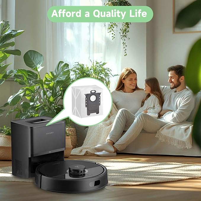 6 Pack Q5 Vacuum Bags for Roborock Q7 M5+, Q10 S5+, Q5 Max+, Q10 X5+, Q8 MAX+, Q7 MAX+, S7 Max Ultra, S8+ Robot Vacuum - Disposable Dirt Disposal Bags