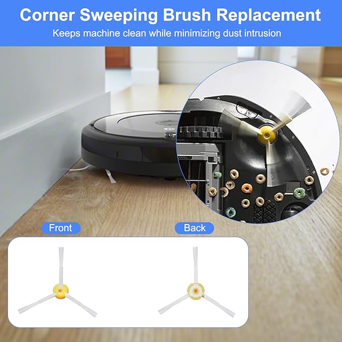 Replacement Parts Accessories for irobot Roomba 600 Series 694 692 675 695 690 680 665 651 650 620 614 & 500 Series 595 585 564, 8 Side Brush, 8 AeroVac Filter, 2 Bristle & Beater Brush