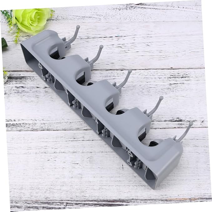 PRETYZOOM Broom Hanger Wall Mount Slot Hook Mop Broom Holder Wall Mounted Brush Organizer