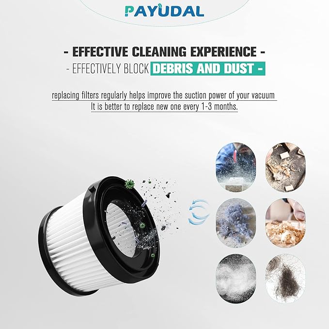 2 Packs DCV501HB DCV5011H Replacement HEPA Filters. Compatible With DEWALT 20V Vacuum Cordless Handheld Vacuum Filters. Compared to Part DCV5011H DCV501HB Filter. Washable And Reusable Kits.