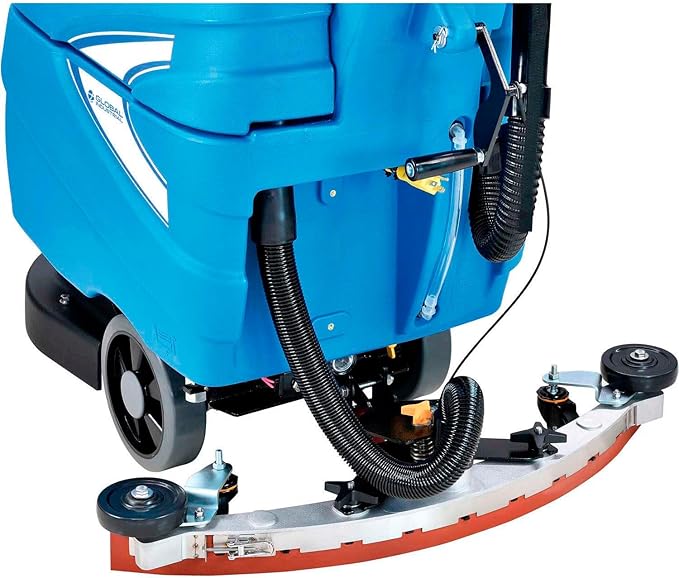 Global Industrial Commercial Electric Walk-Behind Ergonomic Auto Floor Scrubber, Corded, 17" Cleaning Path, 9.2 Gallon Solution Tank, 10.5 Gallon Recovery Tank